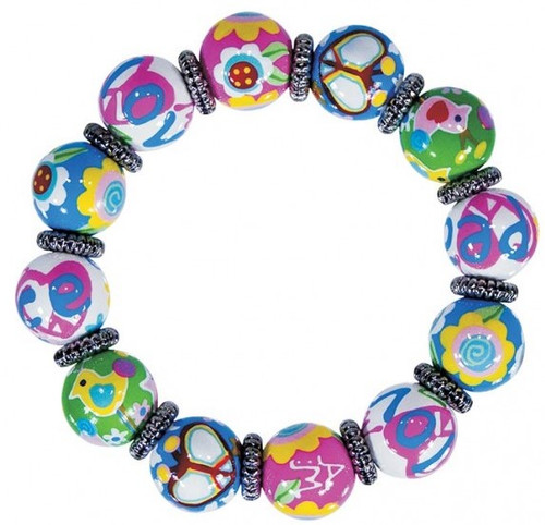 Peace & Love Charm with Tropic Blue Agate Beads Charity Bracelet – HELP by  TJ